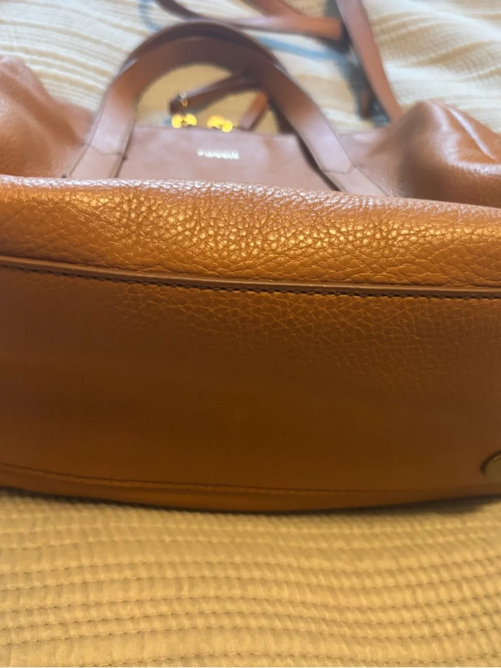 Fossil Sydney tan leather satchel Excellent